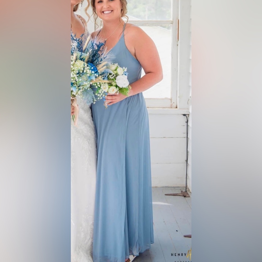 Azazie Light Blue Maxi Dress